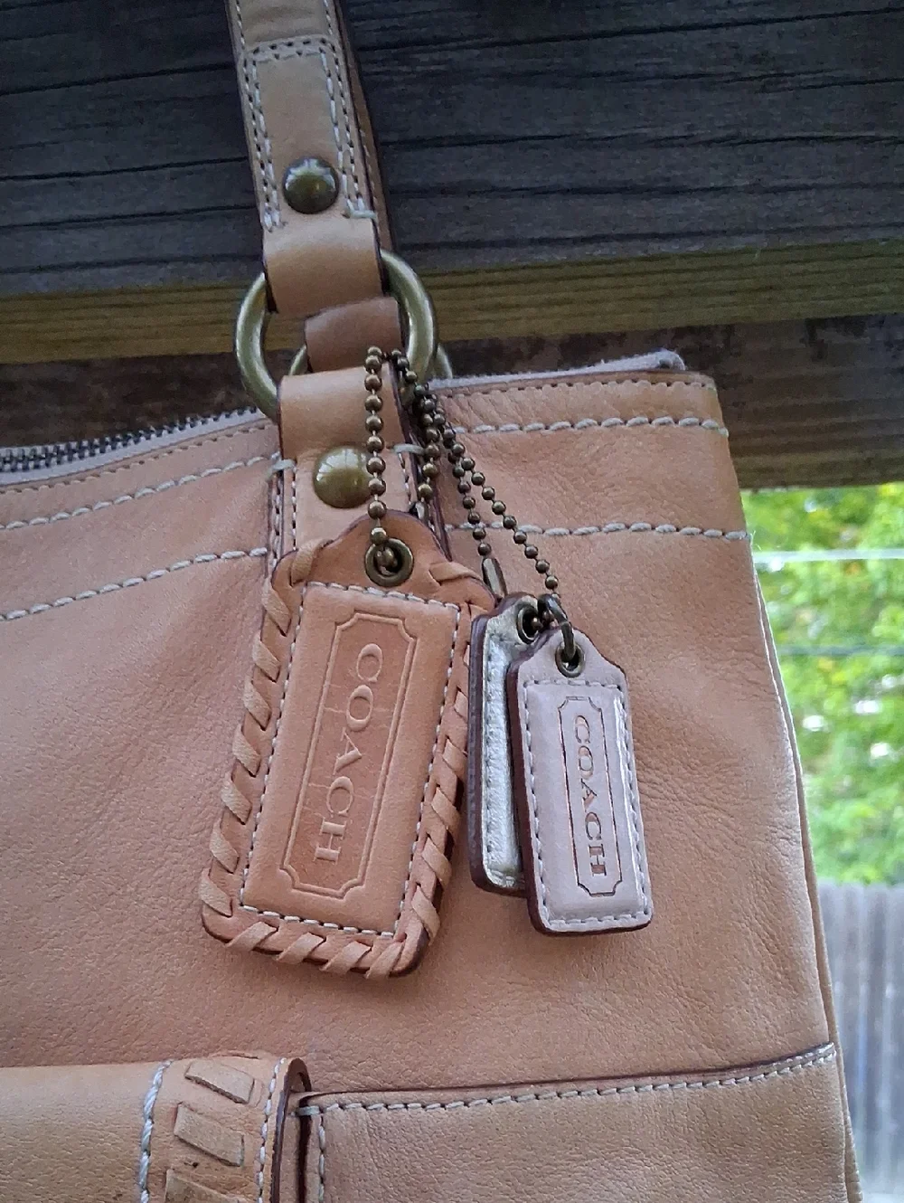 Coach Poppy Whipstitch Natural Leather Hobo Tote October 2011 - Picture 2 of 15